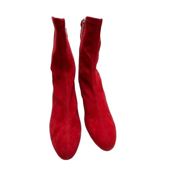 NIB SCHUTZ WOMENS LUPE SCARLET RED SUEDE BOOTS SZ 9.5 - Picture 8 of 13